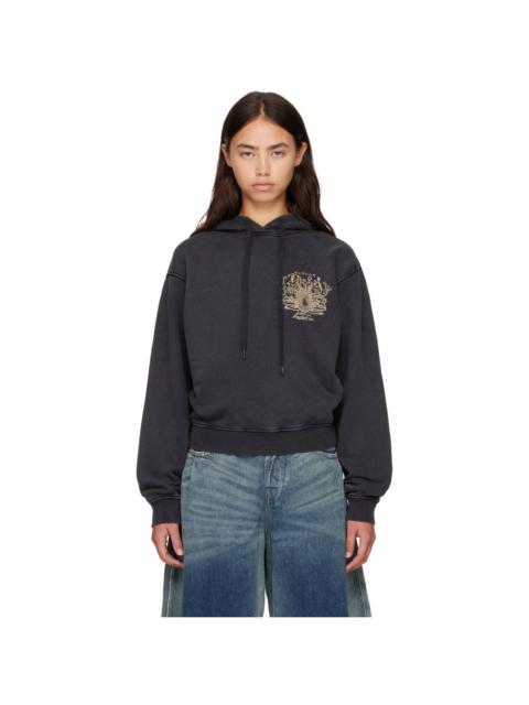 Diesel Black Prints & Rhinestone Studs Hoodie
