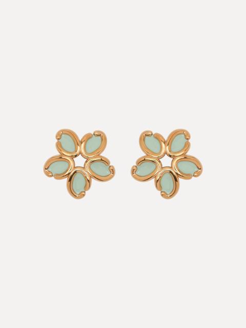 Oscar de la Renta ENAMEL O FLOWER EARRINGS