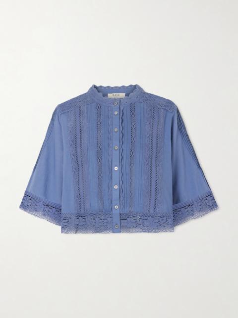 Sea Pippa Crochet-trimmed Cotton Blouse