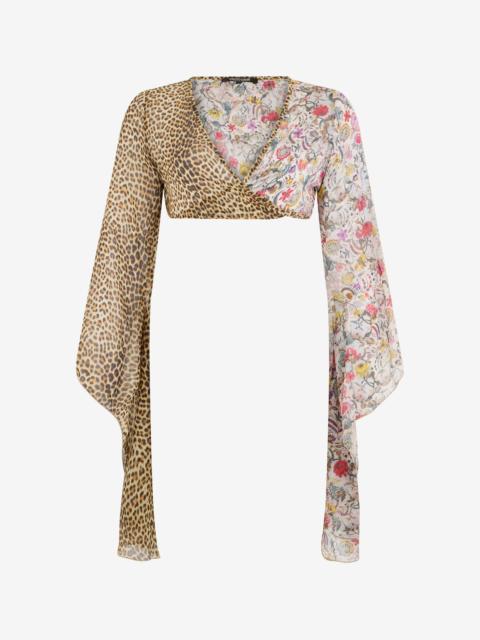 Roberto Cavalli Baby Jaguar Print Silk Top