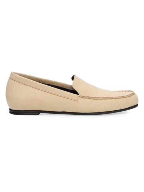 Loulou de Saison Women's Pesaro Croc-Embossed Leather Loafers - Ecru