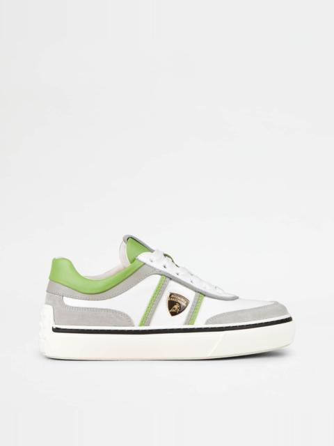 Tod's SNEAKERS IN LEATHER - GREY, WHITE, GREEN