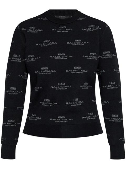 BALENCIAGA all-over logo-print jumper
