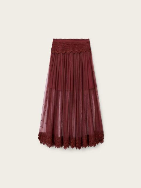 ALLSAINTS TRIXIE LACE MIDI SKIRT