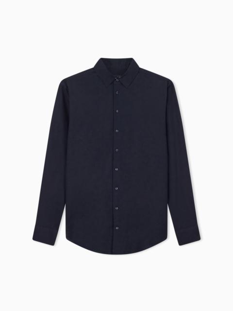 GIORGIO ARMANI REGULAR-FIT COTTON-SEERSUCKER SHIRT