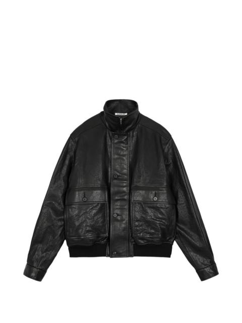 AURALEE high-neck leather jacket