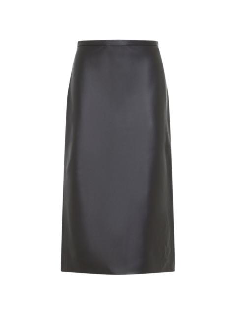 CO leather midi pencil skirt