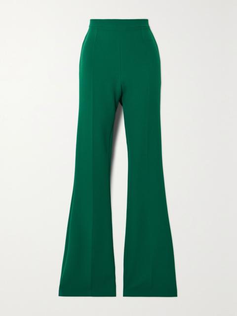 Safiyaa Alexa stretch-crepe flared pants Dark green
