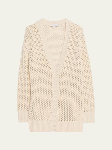 MICHAEL KORS COLLECTION Cotton-Cashmere Crochet Cardigan