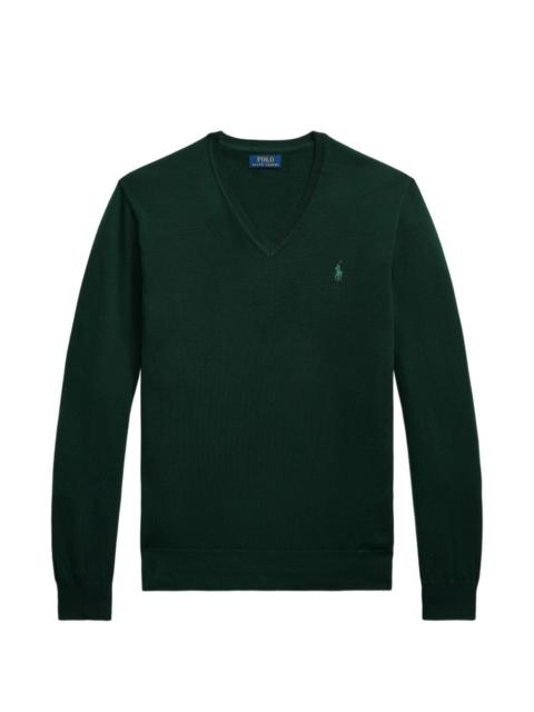 Polo Ralph Lauren embroidered-logo V-neck sweater