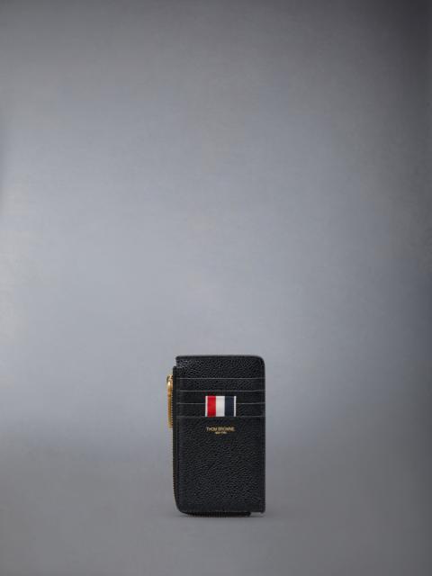 Pebble Grain Leather Half Zip Wallet