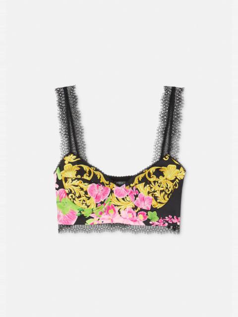 VERSACE Medusa Orchid Silk Bustier Top