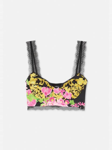 VERSACE Medusa Orchid Silk Bustier Top | REVERSIBLE