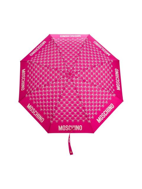 monogram-print umbrella