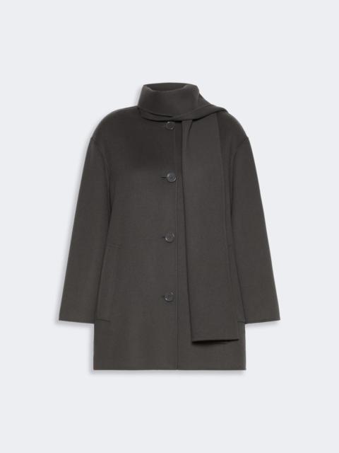 'S Max Mara ALICIA Short wool coat with scarf - DARK GREY