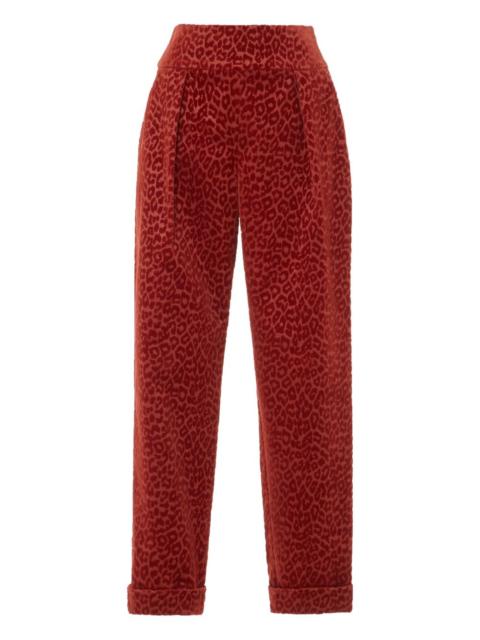 Temperley London pleated leopard-print trousers