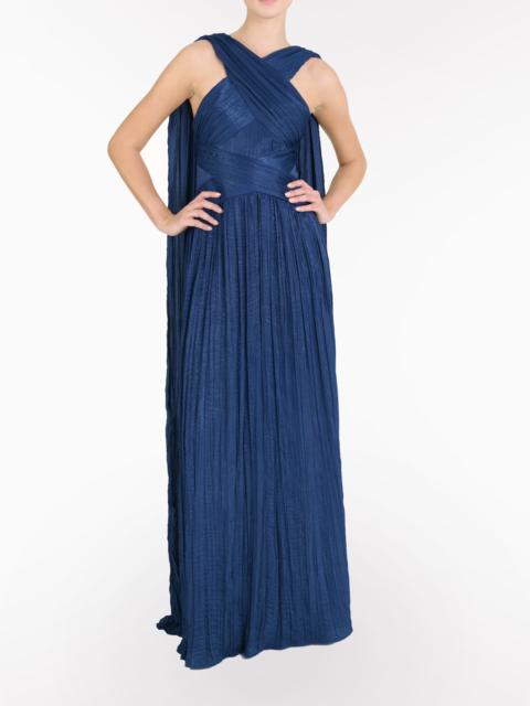 CRISS-CROSS SATIN STREAMER GOWN