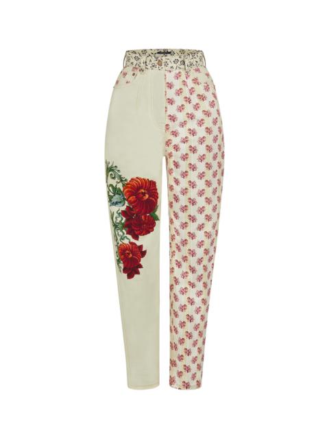 Louis Vuitton Mixed Floral High-Waisted Jeans