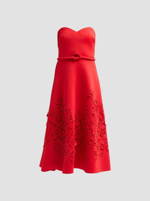 BADGLEY MISCHKA Women's Floral Laser-Cut Strapless Cocktail Dress - Red