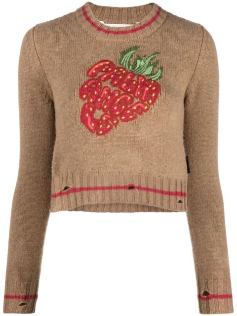 Palm Angels logo-patch cropped jumper