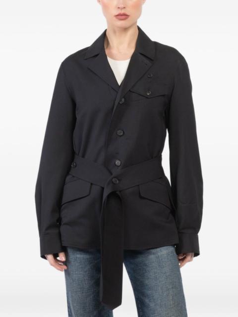 SETCHU button-up belted jacket