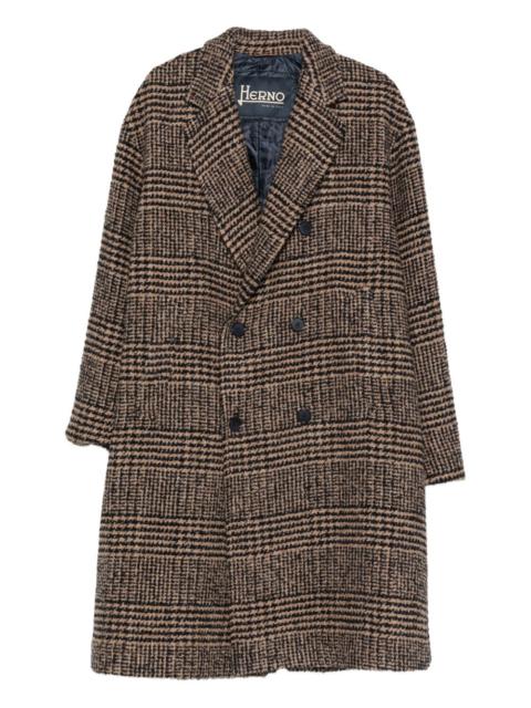 Herno double-breasted check coat