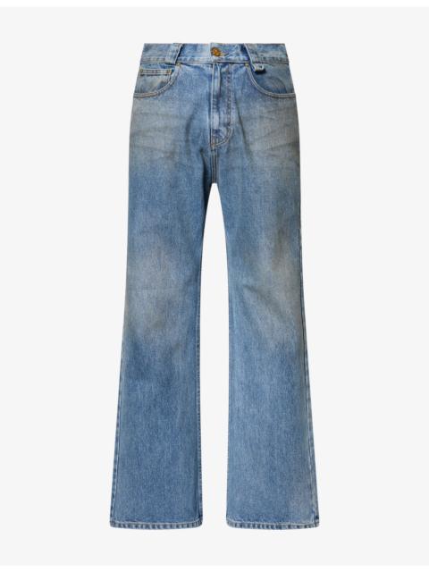 WILLY CHAVARRIA Relaxed-Fit Flared Cotton Denim Jeans