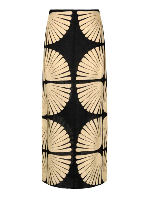 Johanna Ortiz Aura Amazonica Linen Maxi Skirt print