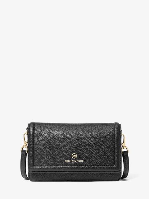 MICHAEL KORS Jet Set Small Pebbled Leather Smartphone Convertible Crossbody Bag