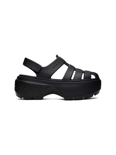 crocs Black Stomp Fisherman Sandals