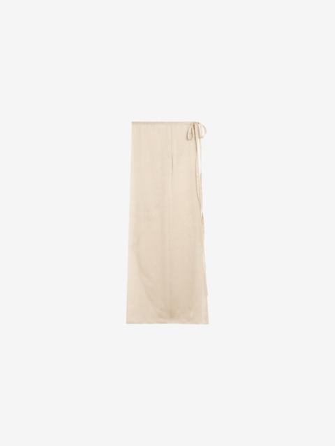 The Frankie Shop Oria Sheer Silk Chiffon Wrap Skirt - Beige