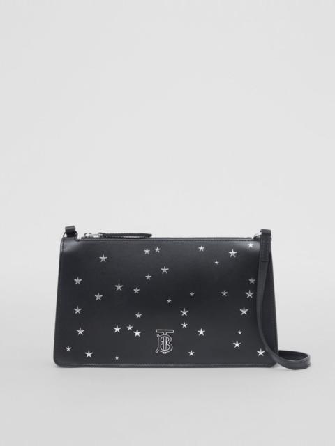 Burberry Star Print Leather TB Pouch