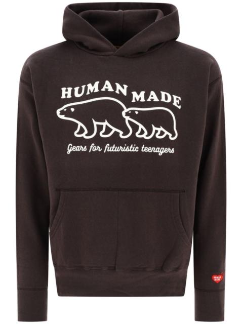 Human Made logo-print cotton hoodie