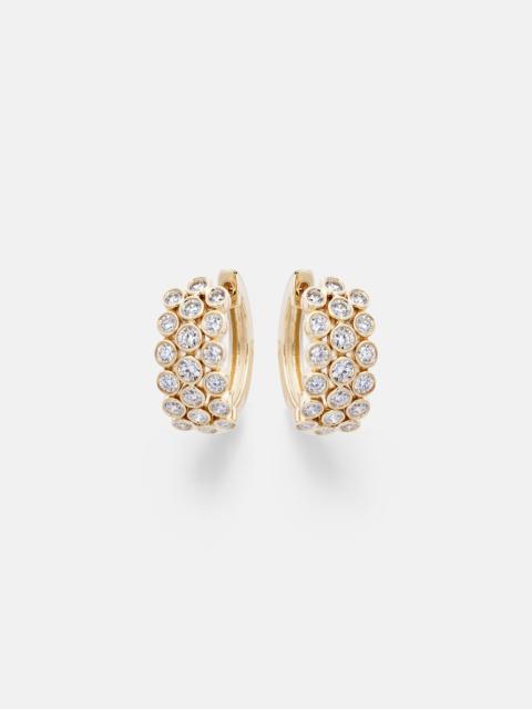 ANITA KO 3 Row 18kt gold hoop earrings with diamonds