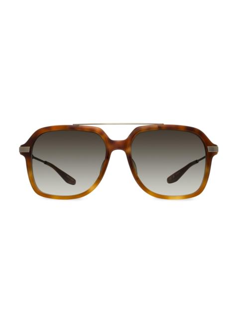 BARTON PERREIRA Men's D. Ellis 56MM Navigator Sunglasses - Havana Ombre Olive Gradient