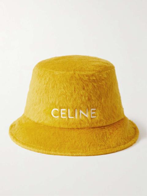 CELINE Logo-Embroidered Alpaca and Wool-Blend Bucket Hat