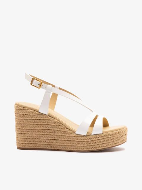 Larroudé Daphne Espadrille Sandal White Patent Leather