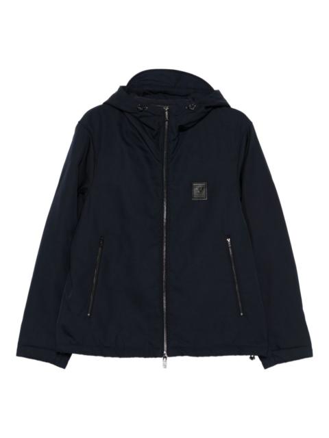 EMPORIO ARMANI hooded logo-patch jacket