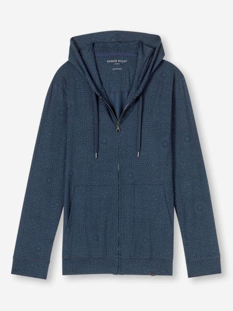 Derek Rose Men's Hoodie London 12 Micro Modal Navy