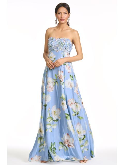 SACHIN & BABI EMBROIDERED AMES GOWN - TWILIGHT PETALS