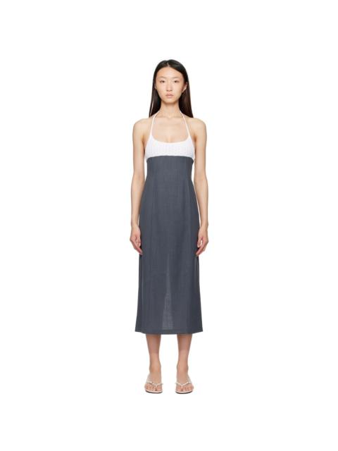 paloma wool Gray & White Jody Midi Dress