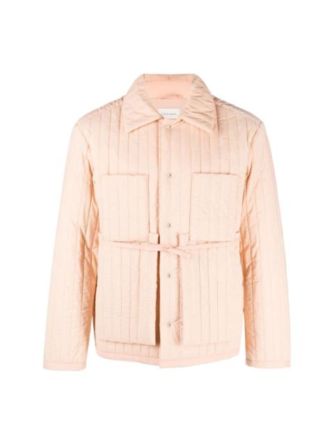 tied-waist quilted jacket