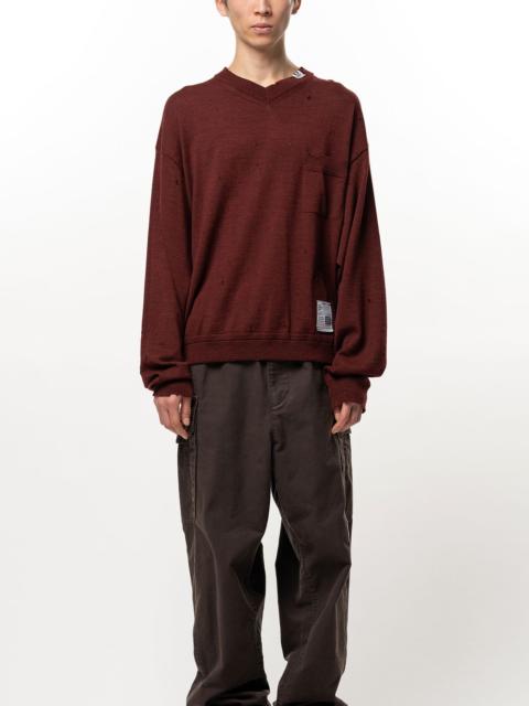 Maison MIHARAYASUHIRO Distressed Knit Sweater