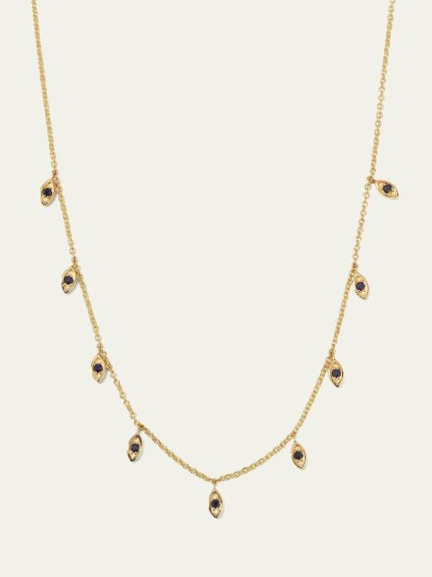 SYDNEY EVAN 9 Marquis Sapphire Fringe Necklace