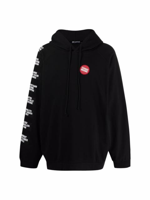 oversized patch-embellished hoodie