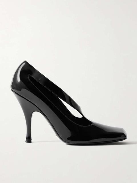 KHAITE Eva cutout patent-leather pumps Black