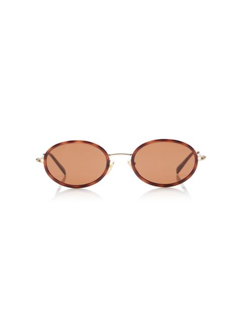 GUCCI Oval-Frame Sunglasses gold
