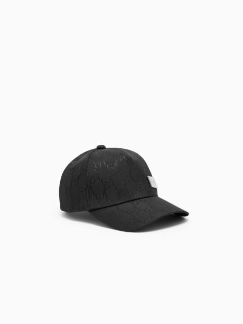 EMPORIO ARMANI BASEBALL HAT WITH AN EMBOSSED LOGO PATTERN AND A PATCH