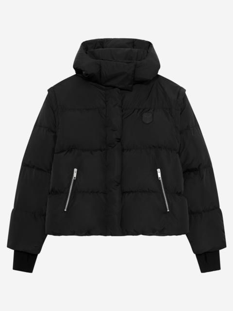 The Kooples BLACK DOWN JACKET WITH REMOVABLE SLEEVES