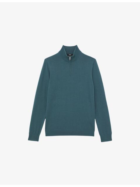 REISS Blackhall Zip-Neck Long-Sleeve Merino-Wool Jumper